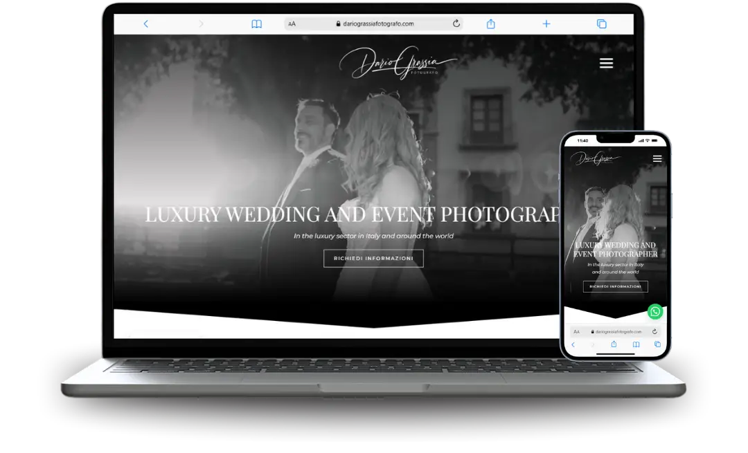 Mockup di sito web realizzato per  un professionista