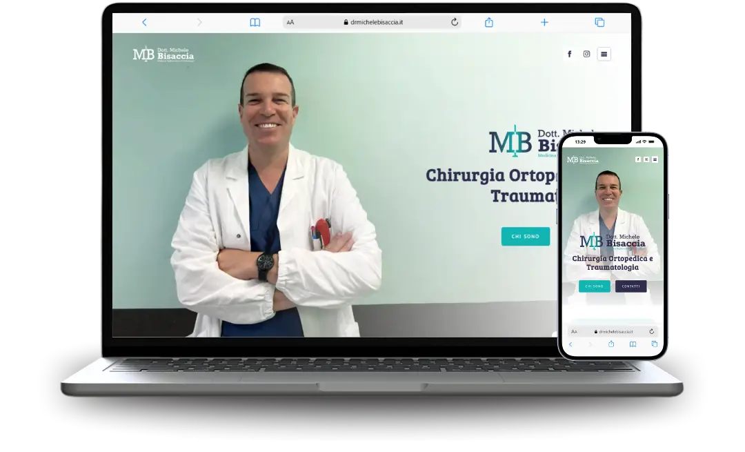 Mockup di sito web realizzato per  un professionista